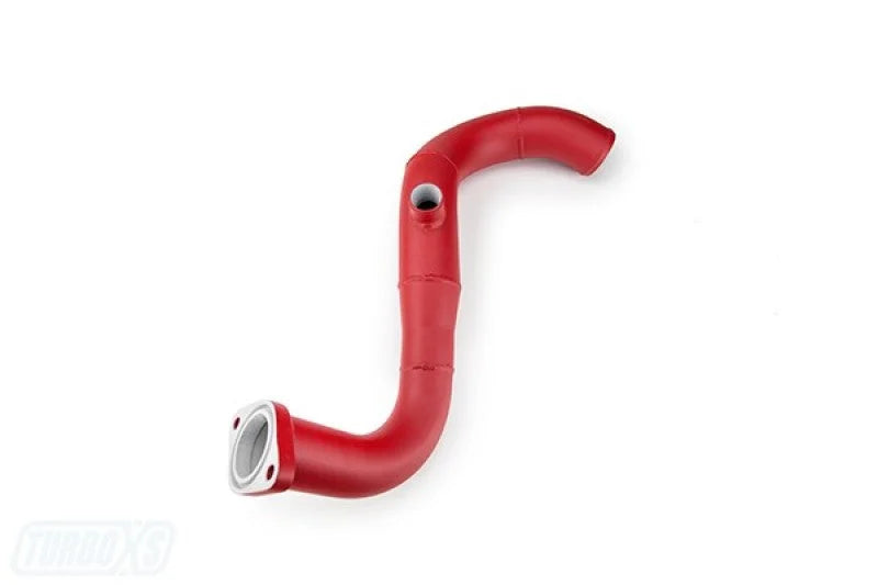 Turbo XS FMIC for 15-16 Subaru WRX - Wrinkle Red Pipes - Side View