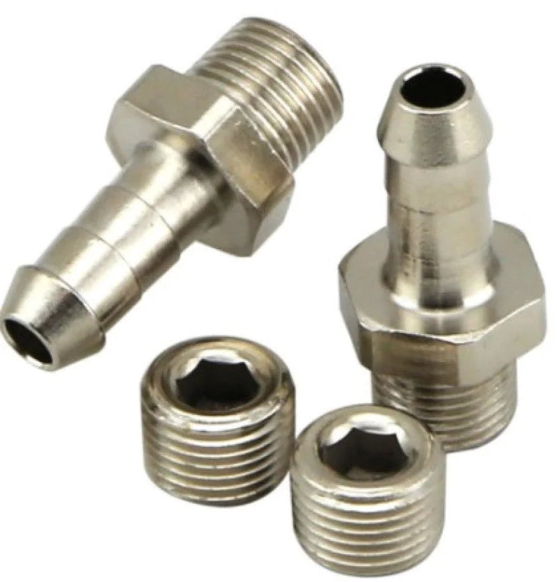 Turbosmart 1/8in NPT 6mm Hose Tail Fittings and Blanks - Side View