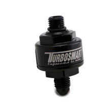 Load image into Gallery viewer, Turbosmart Billet Turbo Oil Feed Filter w/ 44 Micron Pleated Disc AN-4 Male to AN-4 ORB- Black - Main Product View