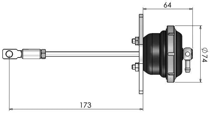 Turbosmart IWG75 Mitsubishi EVO 10 24 PSI Black Internal Wastegate Actuator - Additional View 5