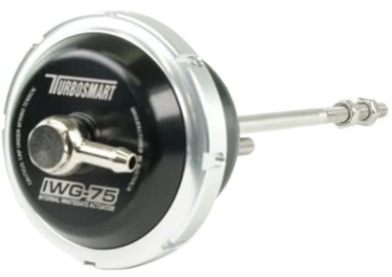 Turbosmart IWG75 Universal M6 140mm Rod 10 PSI Black Internal Wastegate Actuator - Side View