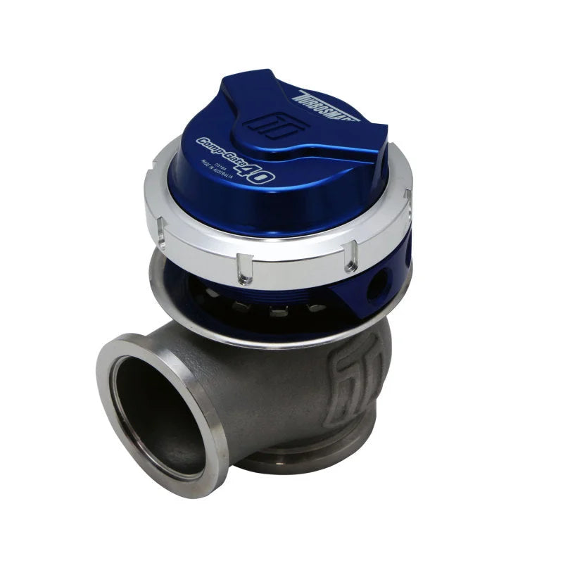 Turbosmart WG40 Gen V Comp-Gate 40mm - 14 PSI Blue - Side View
