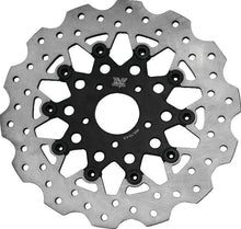 Load image into Gallery viewer, Twin Power 08-13 FLH FLT 08-16 FLHR 06-17 Dyna Front 11.8 Scalloped Floating Rotor Black Mesh