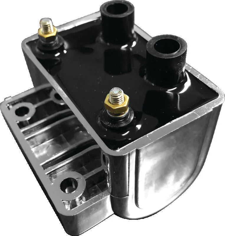 Twin Power 65-79 Big Twin and XL Ignition Coil Chrome Replaces H-D 31609-65A 5 Ohm - Main Product View