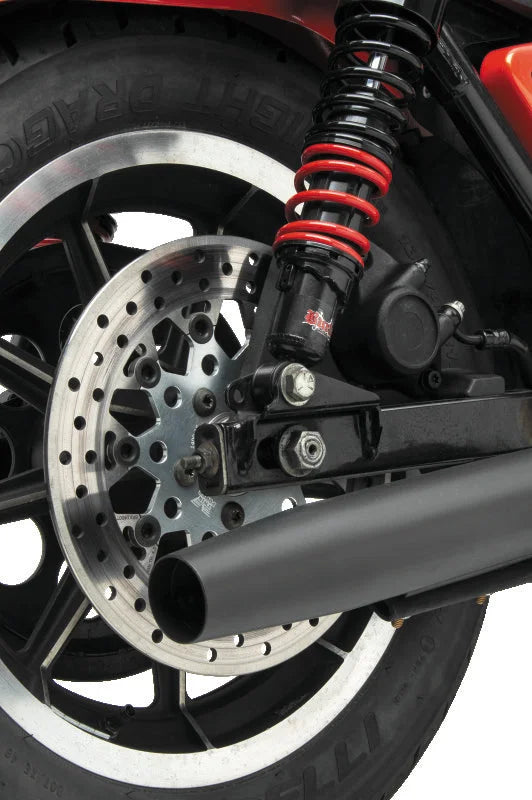 Twin Power 84-17 Big Twin Exc 08-17 FLH FLT Rear 11.5 Floating Rotor Silver Mesh - Side View
