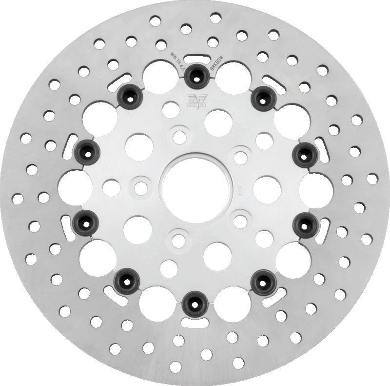 Twin Power 84-17 Big Twin Exc 11.8 and Lug Mount 84-13 XL Front 11.5 Floating Rotor W/Holes Silver