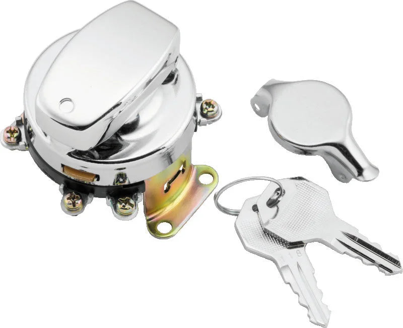 Twin Power Chrome Fat Bob Style Ignition Switch fits Harley-Davidson / FL