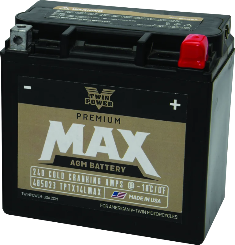 Twin Power GYZ-16HL Premium MAX Battery Replaces H-D 65958-04 Made in USA 240 CCA - Main Product View