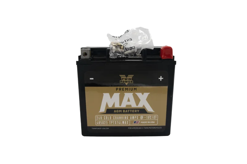 Twin Power GYZ-16HL Premium MAX Battery Replaces H-D 65958-04 Made in USA 240 CCA - Side View