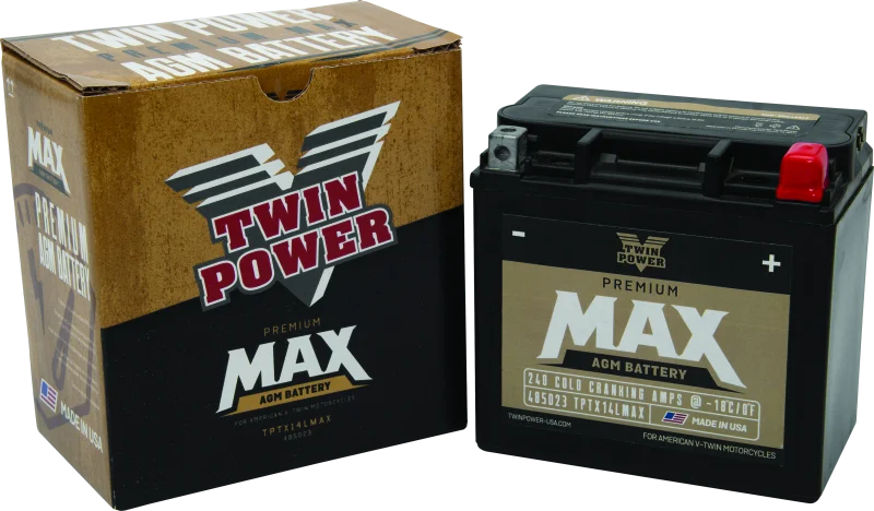 Twin Power GYZ-16HL Premium MAX Battery Replaces H-D 65958-04 Made in USA 240 CCA - Detail View