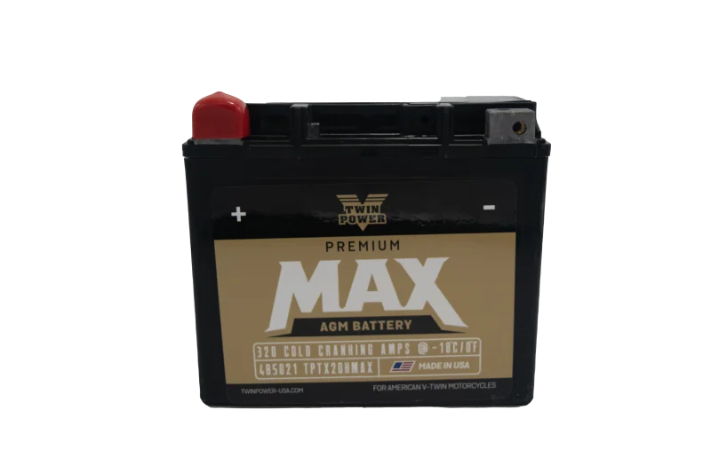 Twin Power GYZ-20H Premium MAX Battery Replaces H-D 65991-82B Made in USA 320 CCA - Detail View