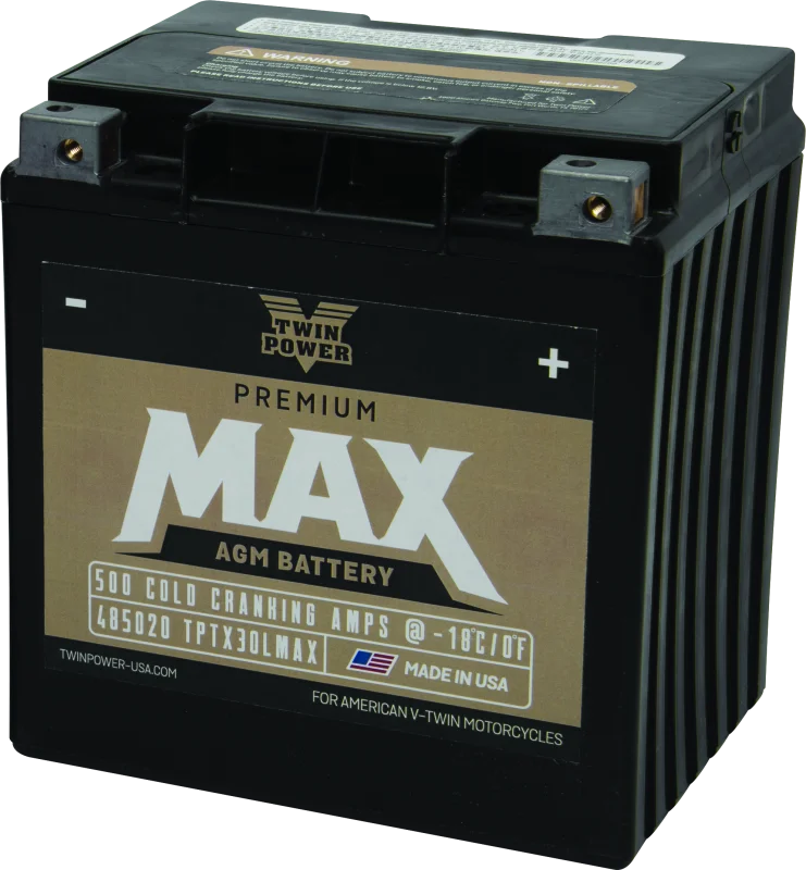 Twin Power GYZ-32HL Premium MAX Battery Replaces H-D 66010-97A Made in USA 500 CCA - Main Product View