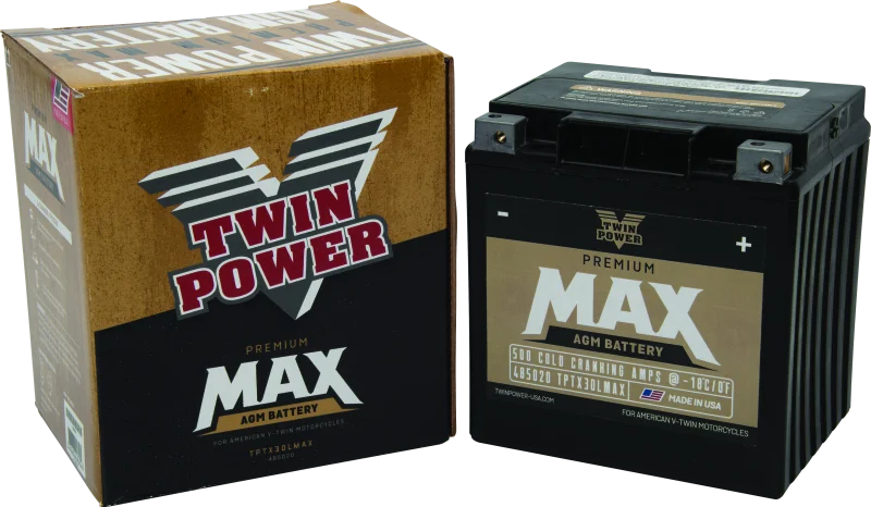 Twin Power GYZ-32HL Premium MAX Battery Replaces H-D 66010-97A Made in USA 500 CCA - Detail View