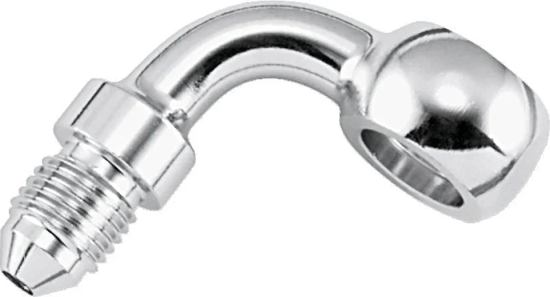 Twin Power Stainless Brake Fitting 3/8 Inch X AN3 90 Degree Banjo Adaptor