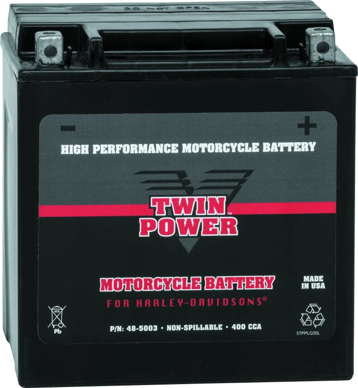 Twin Power YIX-30L High Performance Battery Replaces H-D 66010-97A Made in USA 400 CCA - Main Product View