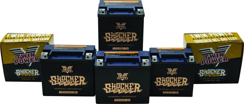 Twin Power YTX-14L Shocker Gel Battery Replaces H-D 65958-04 220 CCA - Side View