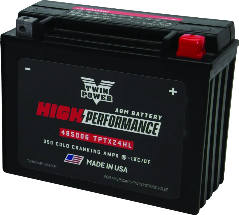 Twin Power YTX-24HL High Performance Battery Replaces H-D 66010-82A Made in USA 350 CCA - Main Product View