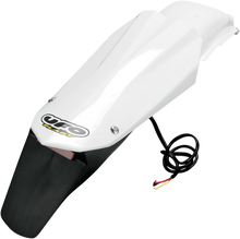 Load image into Gallery viewer, UFO Enduro Rear Fender - W/Light - White - Main Product View