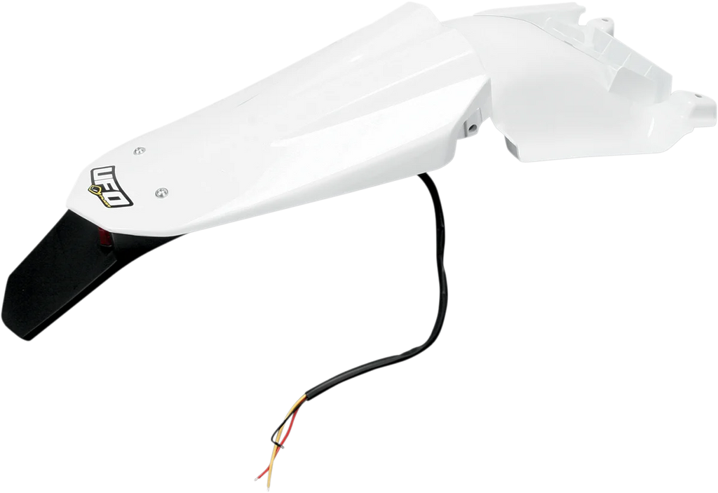 UFO Enduro Rear Fender - W/Light - White - Main Product View