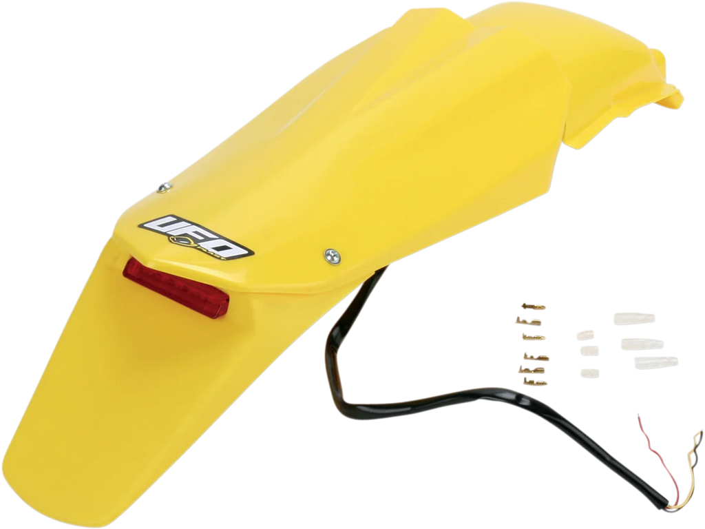 UFO Enduro Rear Fender - W/Light - Yellow - Main Product View