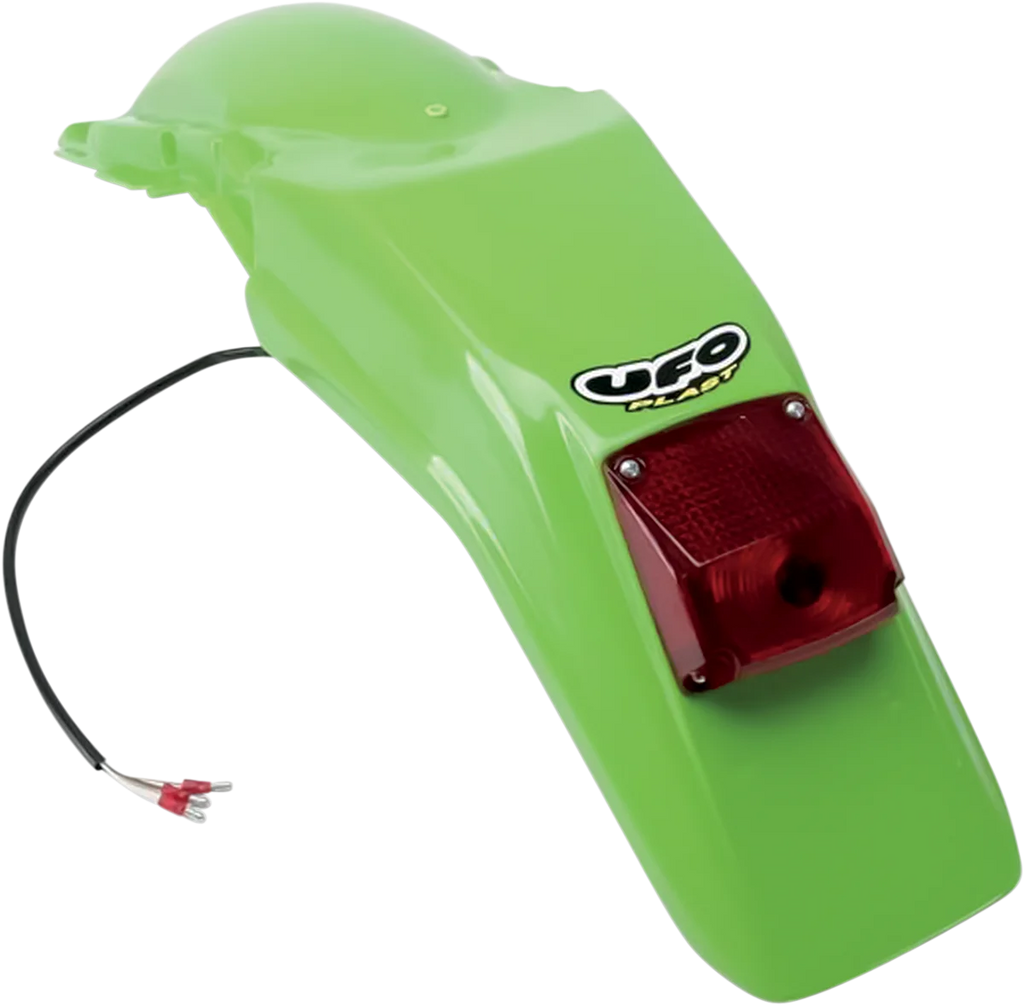 UFO Enduro Rear Fender - With Light - Green - Main Product View