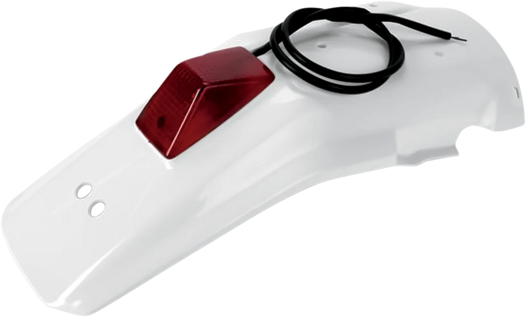 UFO Enduro Rear Fender with 21/5W Light - White - Main Product View