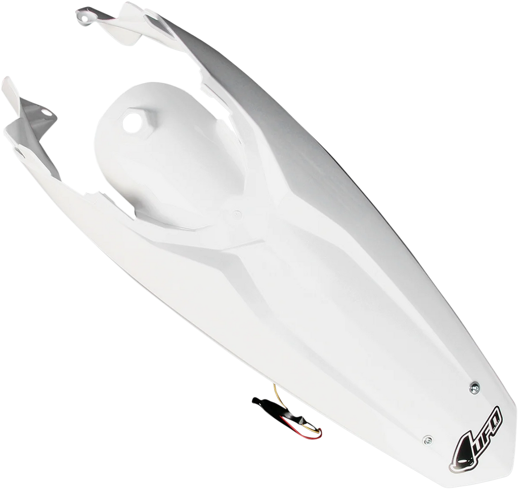 UFO Enduro Rear Fender - with Light - '98 - '19 KTM White - Main Product View