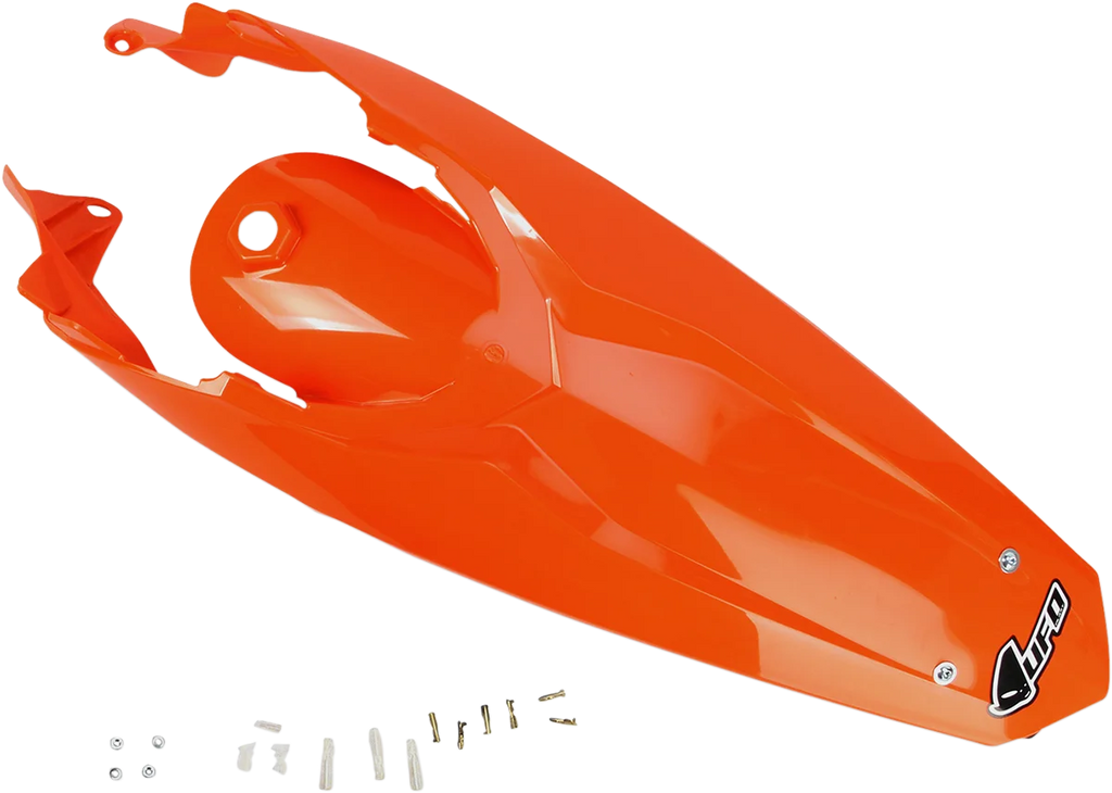 UFO Enduro Rear Fender with Light - '98-'20 KTM Orange - Main Product View