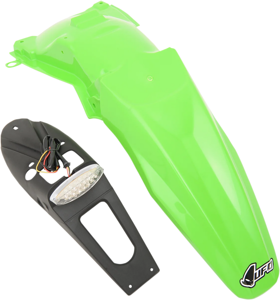 UFO Enduro Rear Fender - with Light - Green - Main Product View
