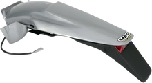Load image into Gallery viewer, UFO Enduro Rear Fender with Light - Silver/Black - Main Product View