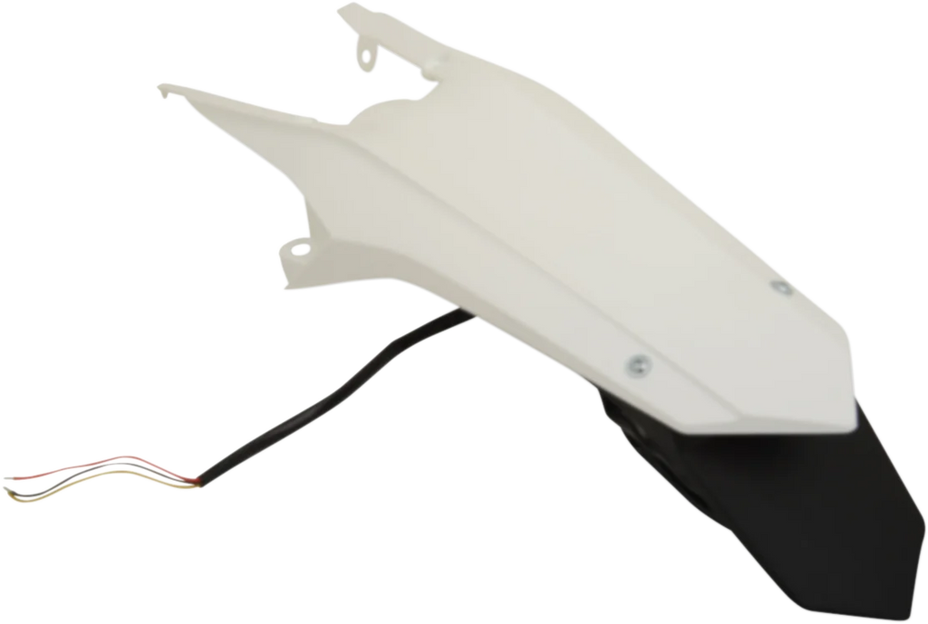 UFO Enduro Rear Fender - with Light - White - Main Product View