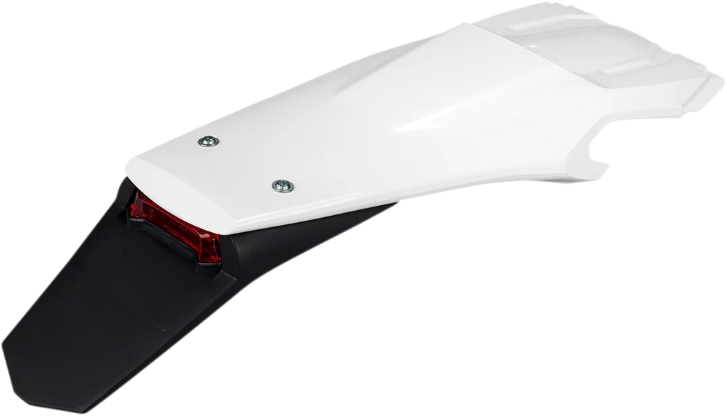 UFO Enduro Rear Fender - with Light - White/Black - Main Product View