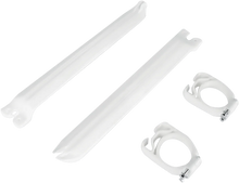 Load image into Gallery viewer, UFO Fork Tube Protectors - White fits 1991-1993 Kawasaki KX - Main Product View