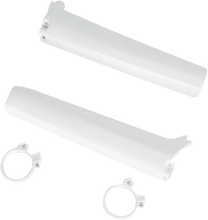Load image into Gallery viewer, UFO Fork Tube Protectors - White fits 1992-1993 Suzuki RM - Main Product View