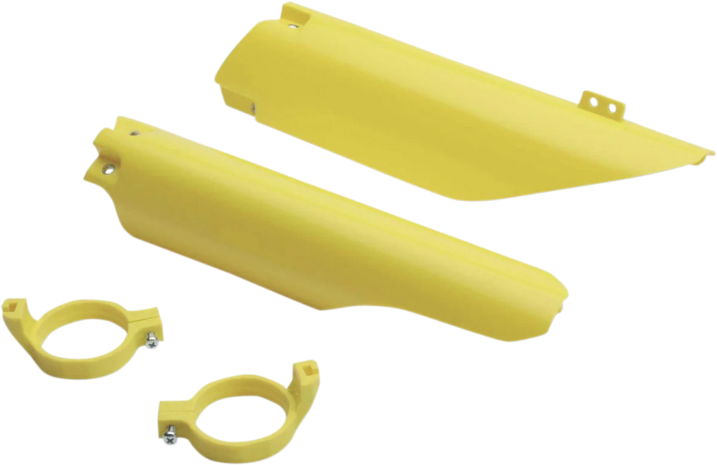 UFO Fork Tube Protectors - White fits 1992-1993 Suzuki RM - Side View
