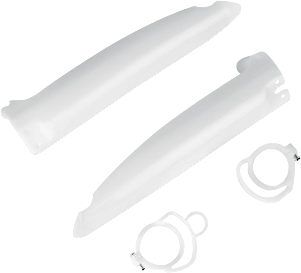 UFO Fork Tube Protectors - White fits 1994-1995 Kawasaki KX - Main Product View