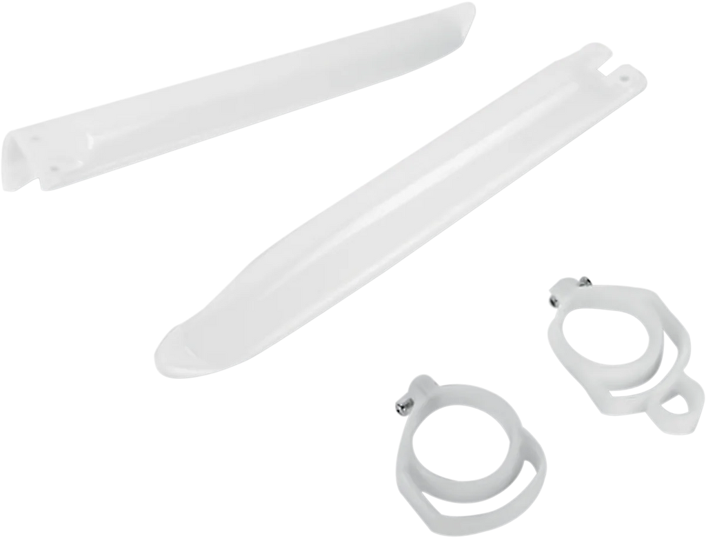 UFO Fork Tube Protectors - White fits 1996-2003 Kawasaki KX125 / KX250 / KX500 - Main Product View