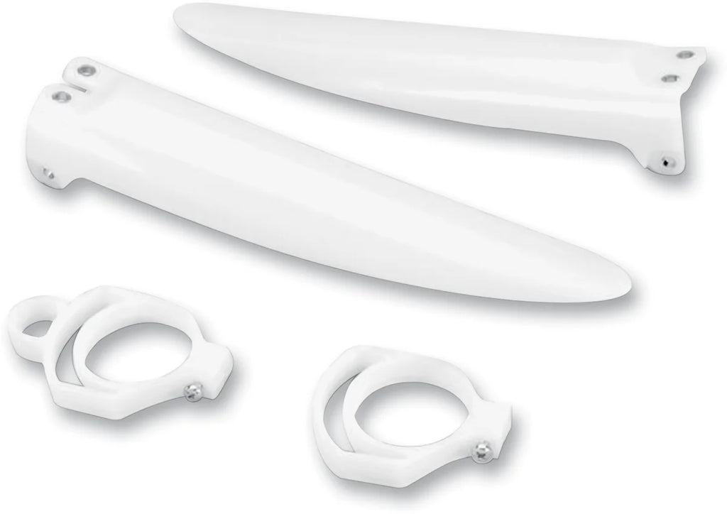 UFO Fork Tube Protectors - White fits 1998-2013 Kawasaki KX85 / KX100 - Main Product View