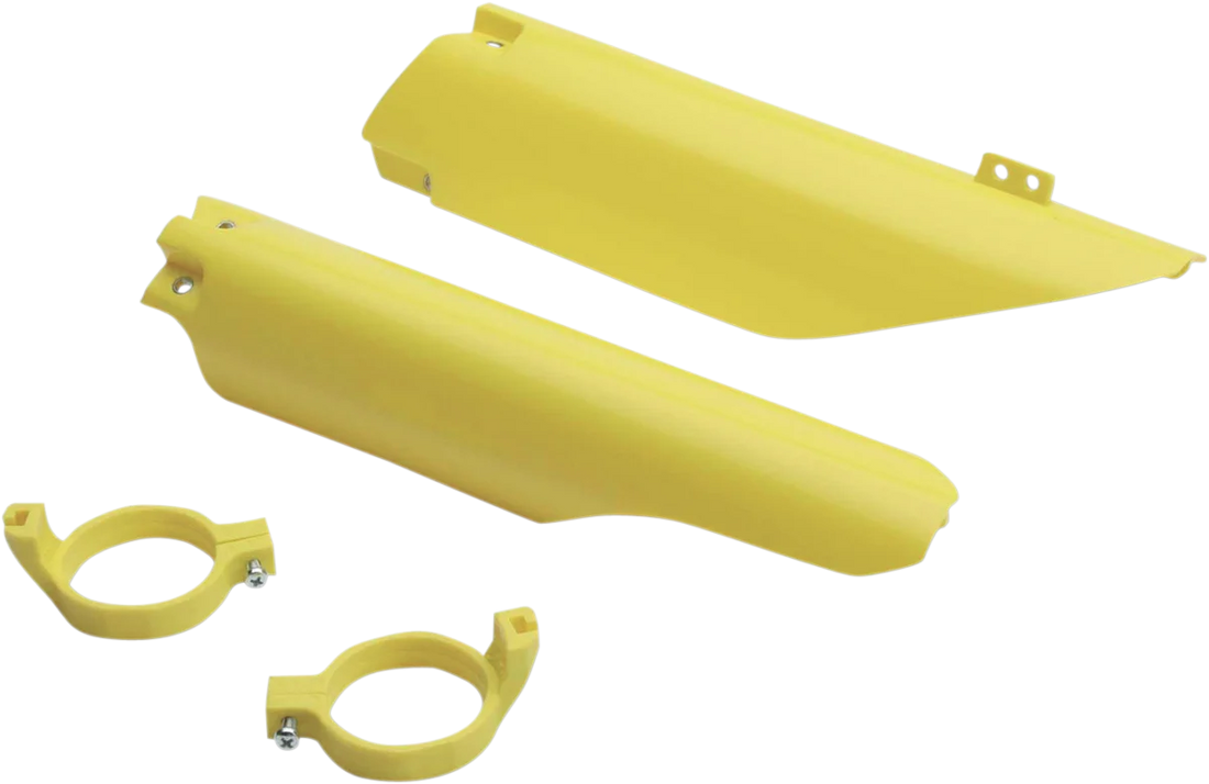 UFO Fork Tube Protectors - White fits 1999-2003 Suzuki RM - Side View