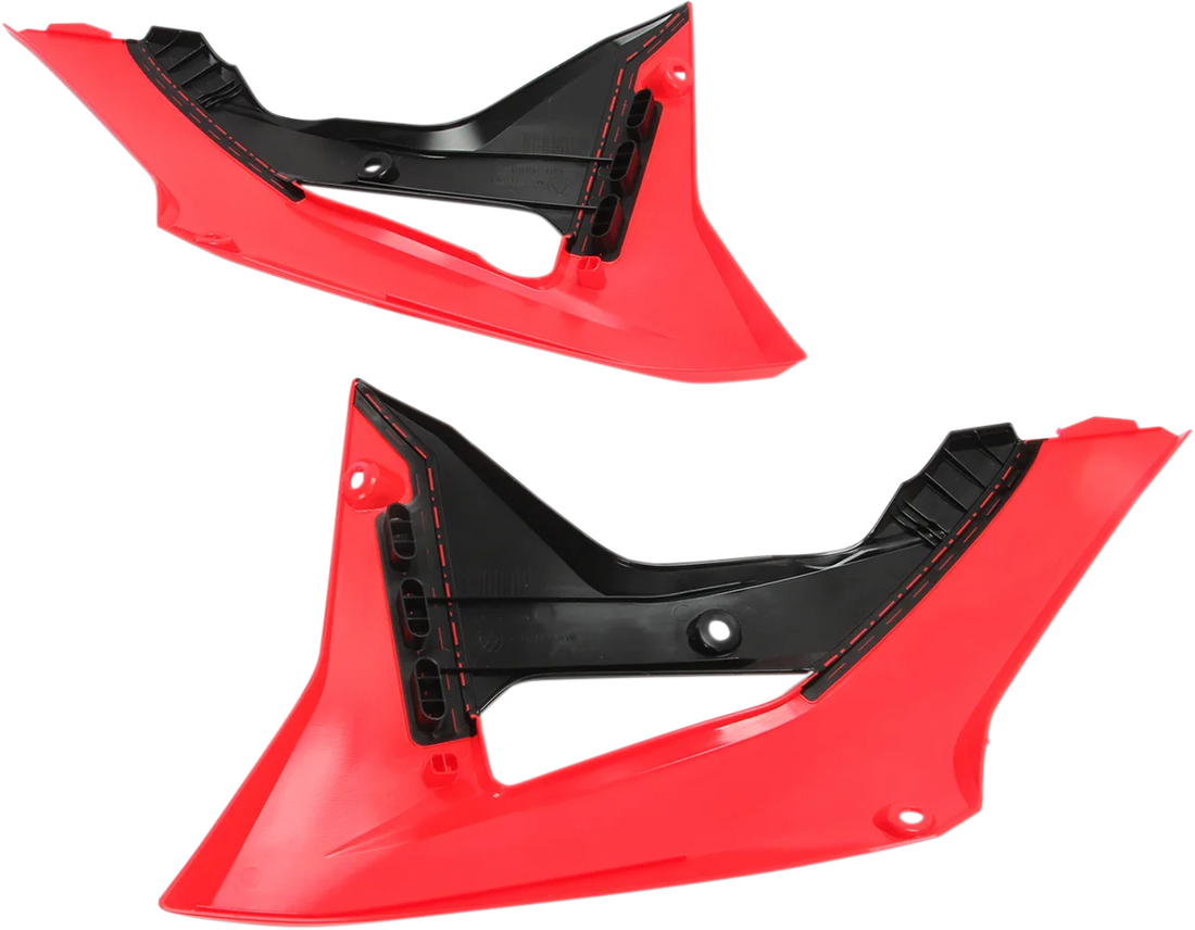 UFO Radiator Covers - Black/Red - Side View