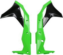 Load image into Gallery viewer, UFO Radiator Covers - OE Green/Black - Main Product View
