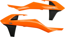 Load image into Gallery viewer, UFO Radiator Covers - Orange/Black - Main Product View