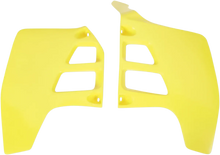 Load image into Gallery viewer, UFO Radiator Covers - Yellow fits RM - Main Product View