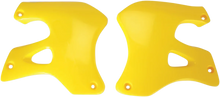 Load image into Gallery viewer, UFO Radiator Covers - Yellow fits RM - Main Product View