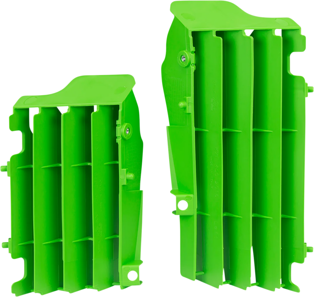 UFO Replacement Radiator Louvers - Green - Kawasaki - Side View