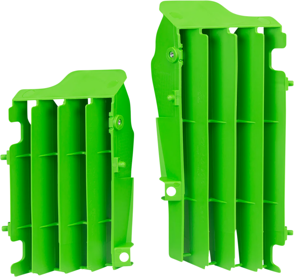 UFO Replacement Radiator Louvers - Green - Kawasaki - Side View