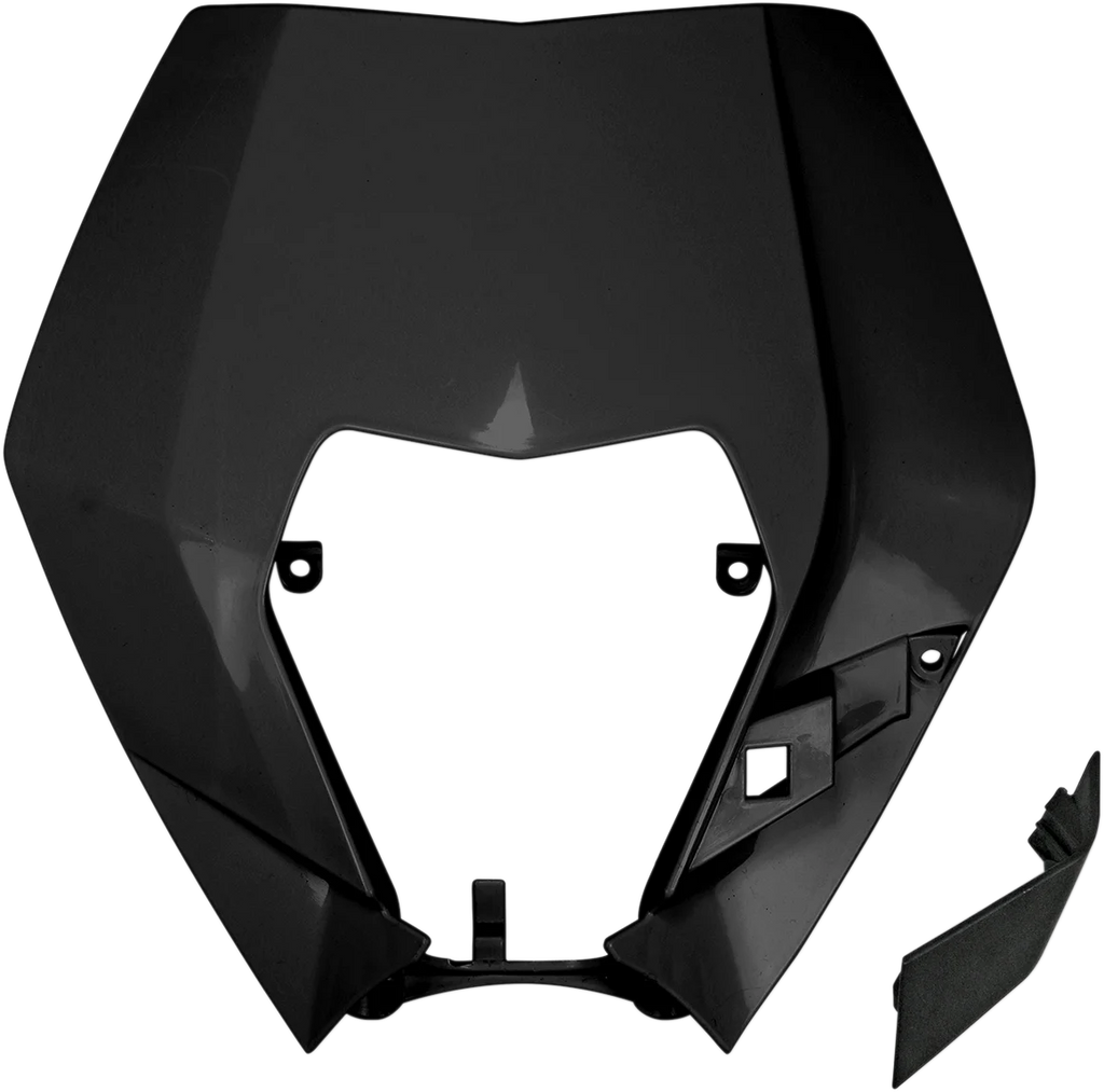 UFO Replacement plastic for OEM headlight - Black - Side View