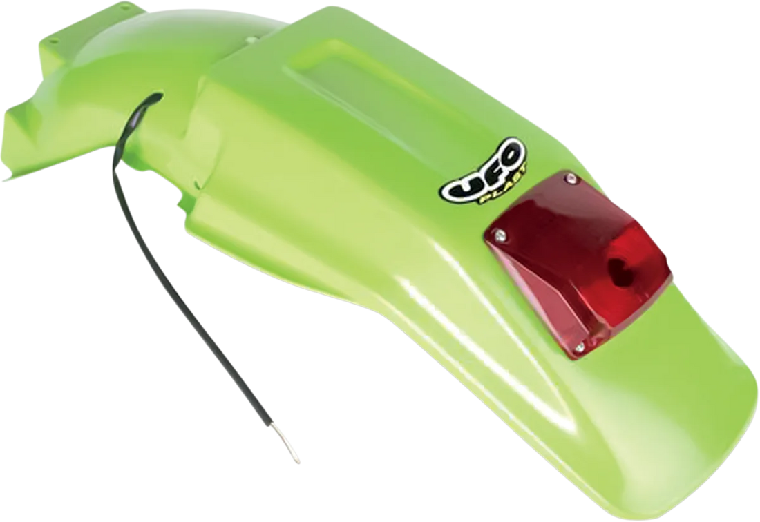 UFO Universal Enduro Rear Fender with Tail/Brake Light - White - Side View