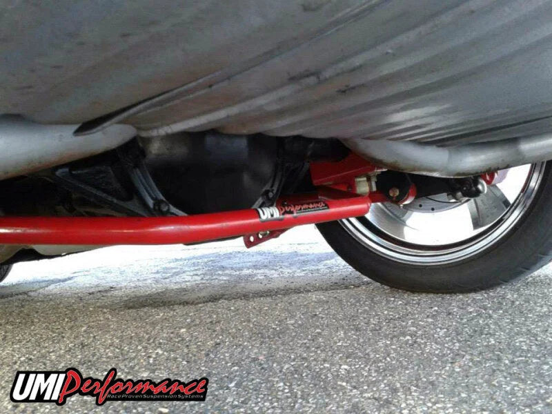UMI Performance 64-72 GM A-Body 1in Tubular Rear Sway Bar Chassis Mounted - Installation View