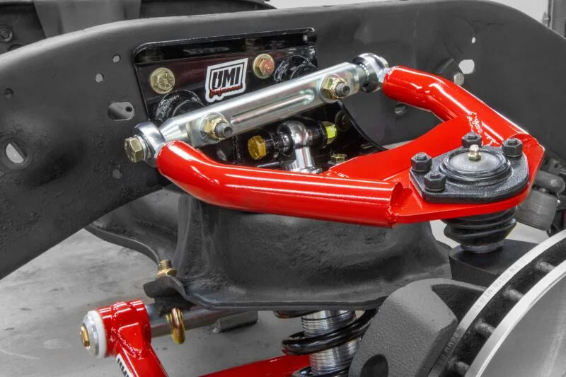 UMI Performance 73-87 GM C10 Race Upper Control Arms - Red - Installation View